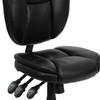 Caroline Mid-Back Black LeatherSoft Multifunction Swivel Ergonomic Task Office Chair with Pillow Top Cushioning