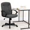 Garver Mid-Back Gray Fabric Executive Swivel Office Chair with Nylon Arms