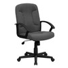 Garver Mid-Back Gray Fabric Executive Swivel Office Chair with Nylon Arms