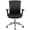 HERCULES Series 24/7 Intensive Use 300 lb. Rated Black LeatherSoft Multifunction Ergonomic Office Chair with Seat Slider