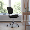 Beverly Mid-Back Black Mesh Padded Swivel Task Office Chair with Chrome Base