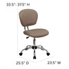 Beverly Mid-Back Coffee Brown Mesh Padded Swivel Task Office Chair with Chrome Base