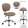 Beverly Mid-Back Coffee Brown Mesh Padded Swivel Task Office Chair with Chrome Base