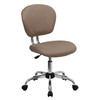 Beverly Mid-Back Coffee Brown Mesh Padded Swivel Task Office Chair with Chrome Base