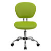 Beverly Mid-Back Apple Green Mesh Padded Swivel Task Office Chair with Chrome Base