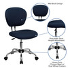 Beverly Mid-Back Navy Mesh Padded Swivel Task Office Chair with Chrome Base