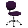 Beverly Mid-Back Purple Mesh Padded Swivel Task Office Chair with Chrome Base