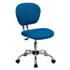 Beverly Mid-Back Turquoise Mesh Padded Swivel Task Office Chair with Chrome Base