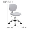 Beverly Mid-Back White Mesh Padded Swivel Task Office Chair with Chrome Base