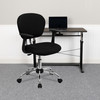 Beverly Mid-Back Black Mesh Padded Swivel Task Office Chair with Chrome Base and Arms