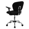 Beverly Mid-Back Black Mesh Padded Swivel Task Office Chair with Chrome Base and Arms