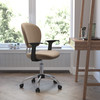 Beverly Mid-Back Coffee Brown Mesh Padded Swivel Task Office Chair with Chrome Base and Arms