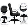 Holly High Back Black Glove Vinyl Executive Swivel Office Chair with Arms