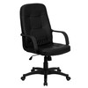 Holly High Back Black Glove Vinyl Executive Swivel Office Chair with Arms