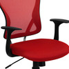 Alfred Mid-Back Red Mesh Swivel Task Office Chair with Chrome Base and Arms