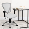 Alfred Mid-Back White Mesh Swivel Task Office Chair with Chrome Base and Arms