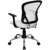 Alfred Mid-Back White Mesh Swivel Task Office Chair with Chrome Base and Arms