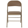 HERCULES Series Double Braced Beige Vinyl Folding Chair