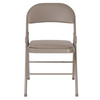 HERCULES Series Double Braced Gray Vinyl Folding Chair