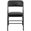 HERCULES Series Curved Triple Braced & Double Hinged Black Vinyl Metal Folding Chair