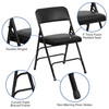 HERCULES Series Curved Triple Braced & Double Hinged Black Vinyl Metal Folding Chair