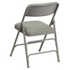 HERCULES Series Curved Triple Braced & Double Hinged Gray Vinyl Metal Folding Chair