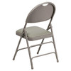 HERCULES Series Ultra-Premium Triple Braced Gray Vinyl Metal Folding Chair with Easy-Carry Handle