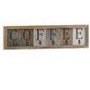 Folston Wooden Wall Mount 6 Cup Distressed Wood Grain Printed COFFEE Mug Organizer with Metal Hanging Hooks, No Assembly Required