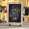 Canterbury 9.5" x 14" Weathered Tabletop Magnetic Chalkboard Sign with Metal Scrolled Legs, Hanging Wall Chalkboard, Countertop Memo Board