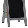 Canterbury 40" x 20" Vintage Wooden A-Frame Magnetic Indoor/Outdoor Chalkboard Sign, Freestanding Double Sided Extra Large Message Board, Graywash