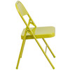 HERCULES COLORBURST Series Twisted Citron Triple Braced & Double Hinged Metal Folding Chair