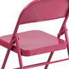 HERCULES COLORBURST Series Shockingly Fuchsia Triple Braced & Double Hinged Metal Folding Chair