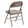 HERCULES Series Triple Braced & Double Hinged Beige Metal Folding Chair