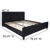 Tribeca King Size Tufted Upholstered Platform Bed in Black Fabric