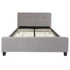 Tribeca Queen Size Tufted Upholstered Platform Bed in Light Gray Fabric