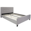 Tribeca Queen Size Tufted Upholstered Platform Bed in Light Gray Fabric