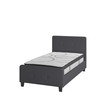 Tribeca Twin Size Tufted Upholstered Platform Bed in Dark Gray Fabric with 10 Inch CertiPUR-US Certified Pocket Spring Mattress
