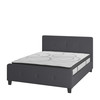 Tribeca Queen Size Tufted Upholstered Platform Bed in Dark Gray Fabric with 10 Inch CertiPUR-US Certified Pocket Spring Mattress
