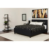 Tribeca King Size Tufted Upholstered Platform Bed in Black Fabric with Memory Foam Mattress