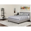 Tribeca King Size Tufted Upholstered Platform Bed in Light Gray Fabric with Memory Foam Mattress