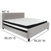 Tribeca King Size Tufted Upholstered Platform Bed in Light Gray Fabric with Pocket Spring Mattress