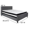 Tribeca Queen Size Tufted Upholstered Platform Bed in Dark Gray Fabric with Pocket Spring Mattress