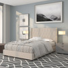 Riverdale Full Size Tufted Upholstered Platform Bed in Beige Fabric