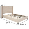 Riverdale Full Size Tufted Upholstered Platform Bed in Beige Fabric