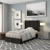 Riverdale Twin Size Tufted Upholstered Platform Bed in Black Fabric