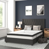 Riverdale Full Size Tufted Upholstered Platform Bed in Black Fabric with 10 Inch CertiPUR-US Certified Pocket Spring Mattress