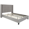 Riverdale Full Size Tufted Upholstered Platform Bed in Light Gray Fabric with 10 Inch CertiPUR-US Certified Pocket Spring Mattress