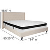 Riverdale King Size Tufted Upholstered Platform Bed in Beige Fabric with Memory Foam Mattress