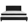 Riverdale King Size Tufted Upholstered Platform Bed in Black Fabric with Memory Foam Mattress