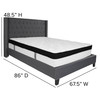 Riverdale Queen Size Tufted Upholstered Platform Bed in Dark Gray Fabric with Memory Foam Mattress